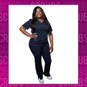 Navy Blue Scrub Set